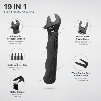 UNIROX 19-in-1 Multitool-Schlüssel mit Drahtschneider