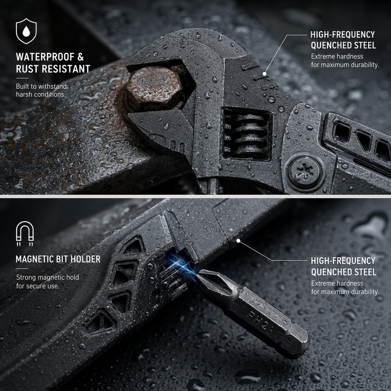 UNIROX 19-in-1 Multitool-Schlüssel mit Drahtschneider
