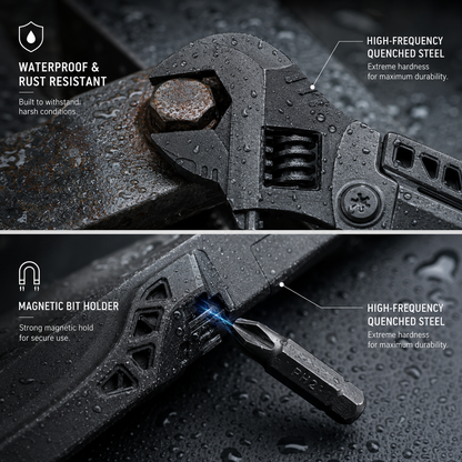 UNIROX 19-in-1 Multitool-Schlüssel mit Drahtschneider