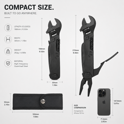 UNIROX 19-in-1 Multitool-Schlüssel mit Drahtschneider