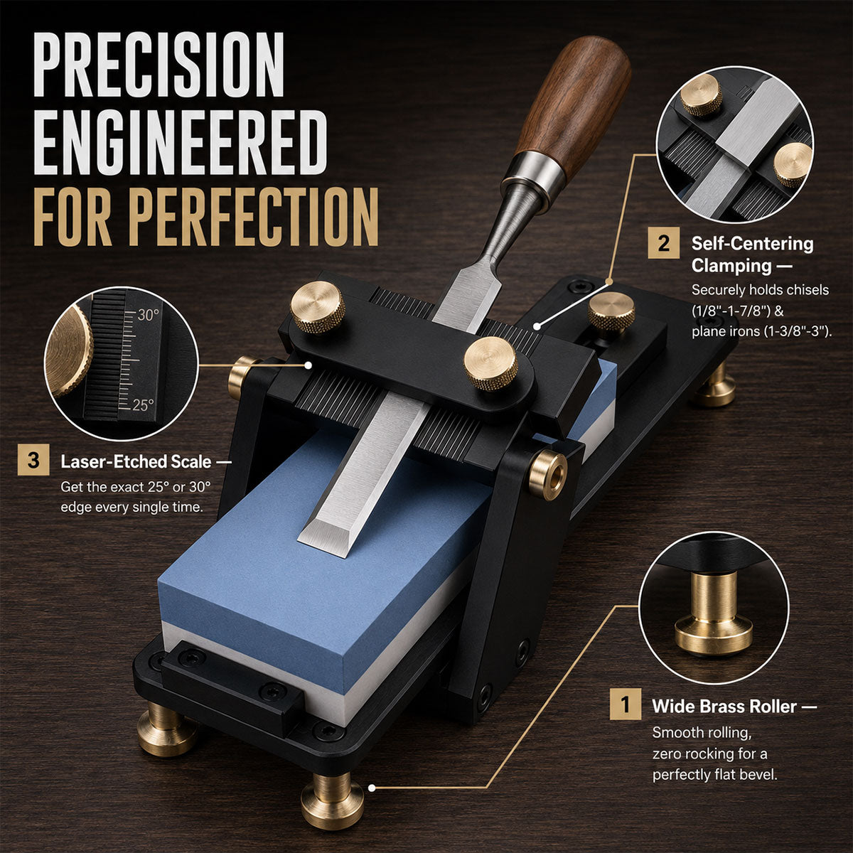UNIROX H1 Premium Honing Guide for Chisels and Planes