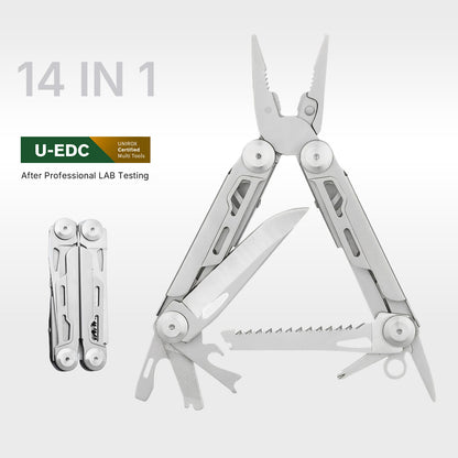 UNIROX 14-in-1 Multitool Zange – Faltbares Taschenwerkzeug für EDC, Outdoor & Notfälle
