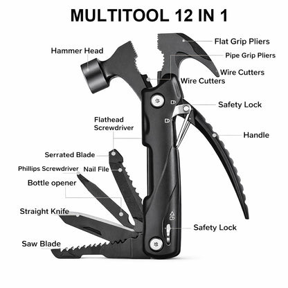 UNIROX 12-in-1 Multitool Hammer – Kompaktes EDC Survival-Tool