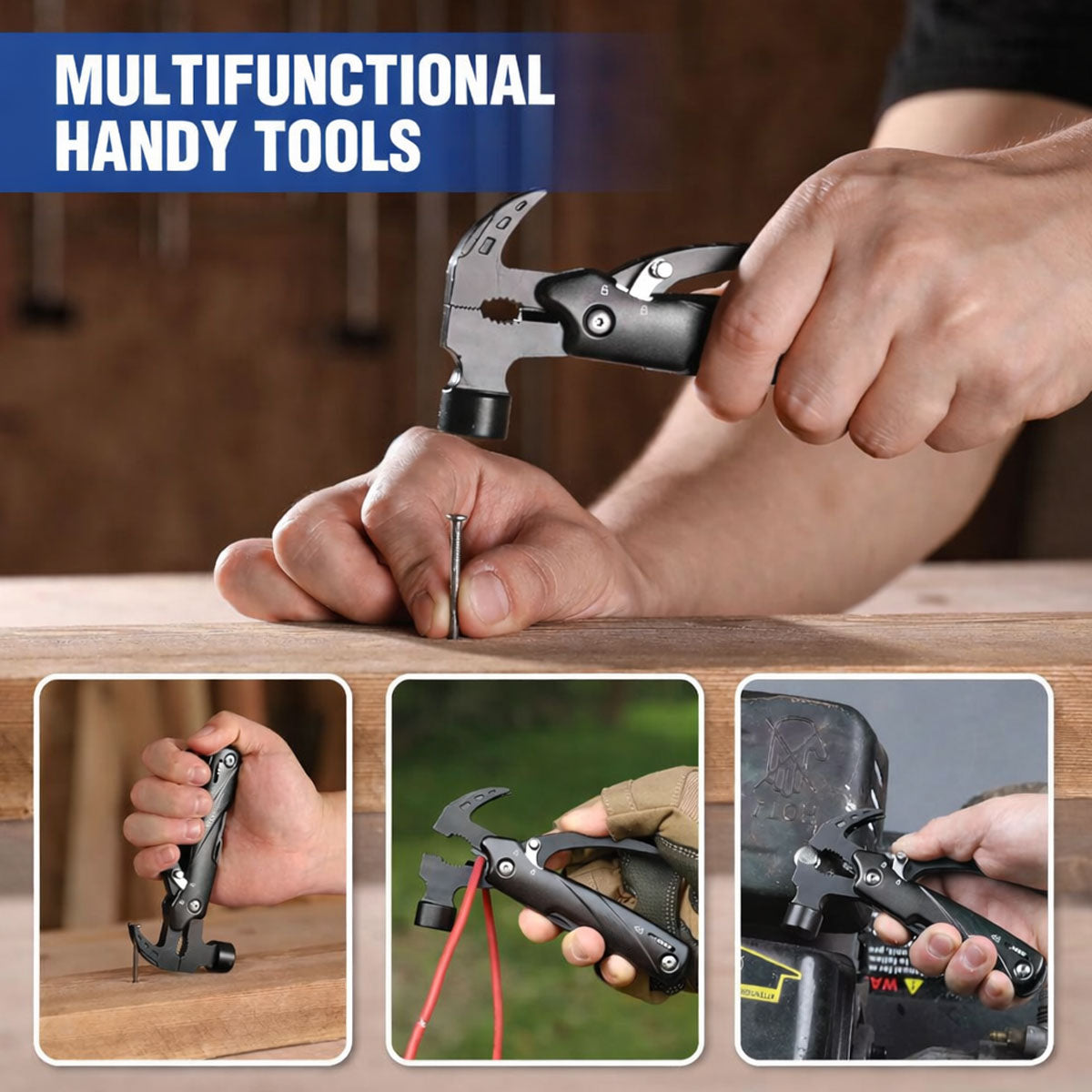UNIROX 12-in-1 Multitool Hammer – Kompaktes EDC Survival-Tool