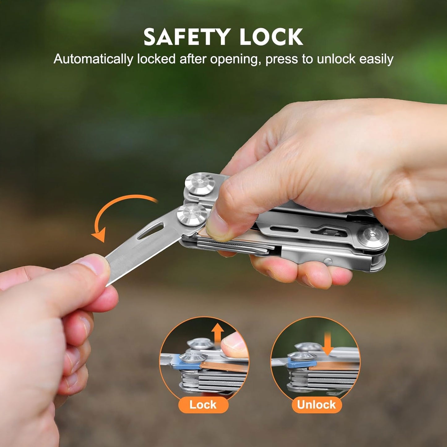 UNIROX 14-in-1 Multitool Zange – Faltbares Taschenwerkzeug für EDC, Outdoor & Notfälle