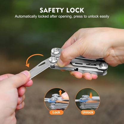 UNIROX 14-in-1 Multitool Zange – Faltbares Taschenwerkzeug für EDC, Outdoor & Notfälle